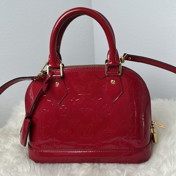 💯Authentic Louis Vuitton Alma BB bag in red monogram vernis leather🍀 - Picture 13 of 14